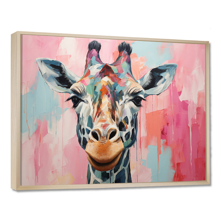 Brown and pink Giraffe Portrait - Giraffe Wall Art Prints