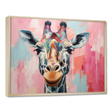 Brown and pink Giraffe Portrait - Giraffe Wall Art Prints