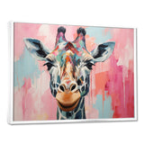 Brown and pink Giraffe Portrait - Giraffe Wall Art Prints