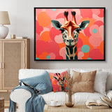 Pink and orange Giraffe Portrait - Pink Giraffe Wall Art