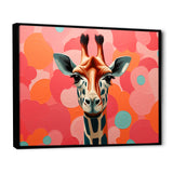 Pink and orange Giraffe Portrait - Pink Giraffe Wall Art