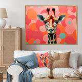 Pink and orange Giraffe Portrait - Pink Giraffe Wall Art