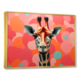 Pink and orange Giraffe Portrait - Pink Giraffe Wall Art