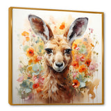 Colorful Kangaroo blooms portrait - Kangaroo Framed Canvas Art