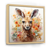 Colorful Kangaroo blooms portrait - Kangaroo Framed Canvas Art