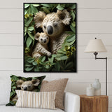Cuddly koala family - Koala Large Canvas Wall Art