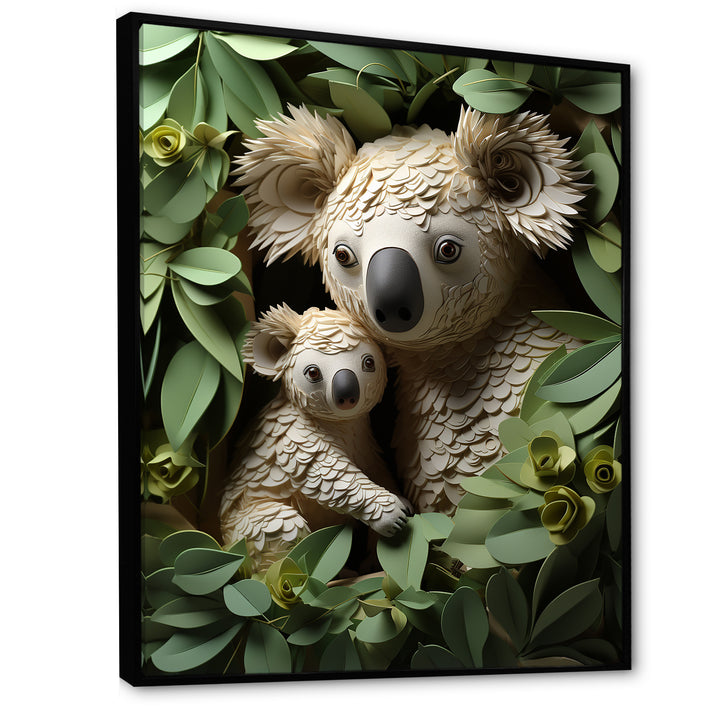 Cuddly koala family - Koala Large Canvas Wall Art