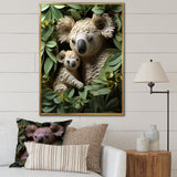 Cuddly koala family - Koala Large Canvas Wall Art