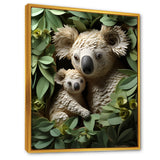 Cuddly koala family - Koala Large Canvas Wall Art