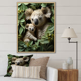 Cuddly koala family - Koala Large Canvas Wall Art