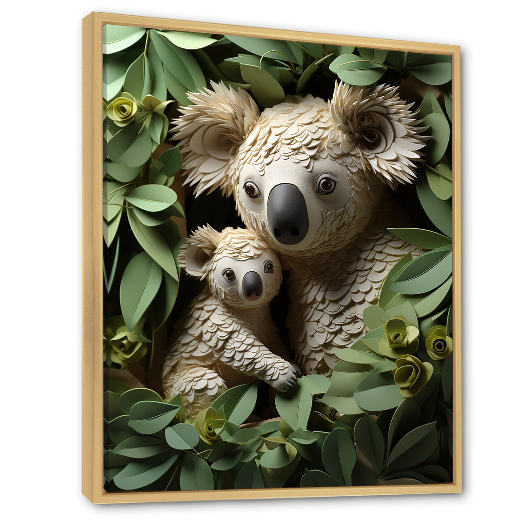 Cuddly koala family - Koala Large Canvas Wall Art