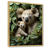 Cuddly koala family - Koala Large Canvas Wall Art