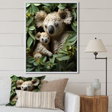Cuddly koala family - Koala Large Canvas Wall Art