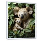 Cuddly koala family - Koala Large Canvas Wall Art