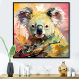 Floral yellow and pink Koala - Koala Canvas Wall Art