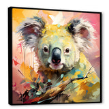 Floral yellow and pink Koala - Koala Canvas Wall Art