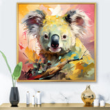 Floral yellow and pink Koala - Koala Canvas Wall Art