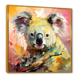 Floral yellow and pink Koala - Koala Canvas Wall Art