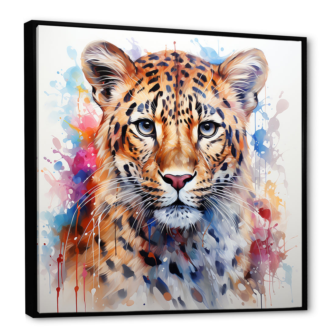 Watercolor Leopard elegance portrait - Multi-Color Leopard Wall Art