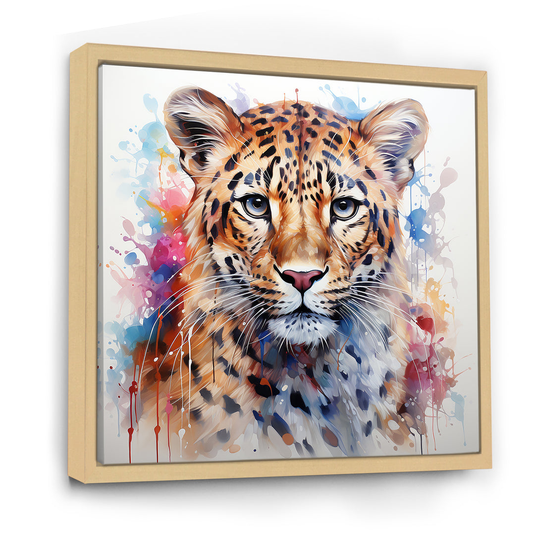 Watercolor Leopard elegance portrait - Multi-Color Leopard Wall Art