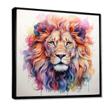 Colorful Royal Lion portrait - Animals Canvas Wall Art