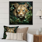 Lion in the green foliage portrait - Lion Wall Art Prints
