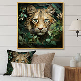 Lion in the green foliage portrait - Lion Wall Art Prints