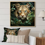 Lion in the green foliage portrait - Lion Wall Art Prints