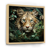 Lion in the green foliage portrait - Lion Wall Art Prints