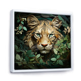 Lion in the green foliage portrait - Lion Wall Art Prints