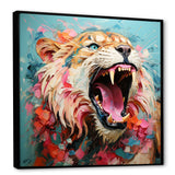 Brown and pink Lion roar - Pink Lion Wall Art