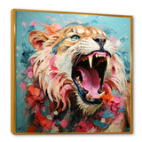 Brown and pink Lion roar - Pink Lion Wall Art