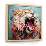 Brown and pink Lion roar - Pink Lion Wall Art