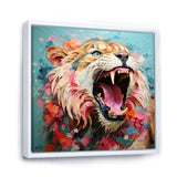 Brown and pink Lion roar - Pink Lion Wall Art