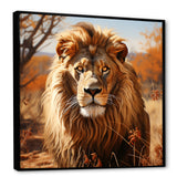 lion in an open savannah - Lion Home Decor Art