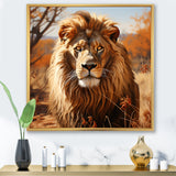lion in an open savannah - Lion Home Decor Art