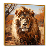 lion in an open savannah - Lion Home Decor Art
