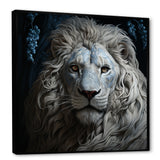 Grey Luminescent Lion - Lion Living Room Wall Art