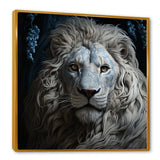 Grey Luminescent Lion - Lion Living Room Wall Art