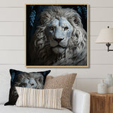 Grey Luminescent Lion - Lion Living Room Wall Art