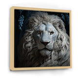 Grey Luminescent Lion - Lion Living Room Wall Art