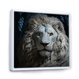Grey Luminescent Lion - Lion Living Room Wall Art