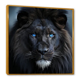 Midnight black and blue lion - Lion Canvas Wall Art