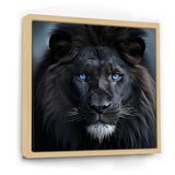 Midnight black and blue lion - Lion Canvas Wall Art