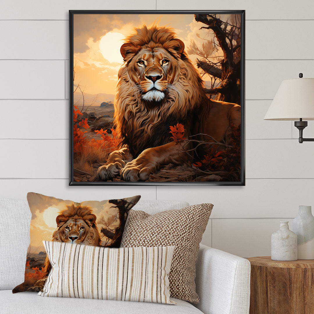 Sun Kissed Lion Majesty - Lion Wall Decor