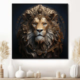 Crowned Lion in Majesty portrait I - Animals Canvas Wall Art