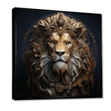 Crowned Lion in Majesty portrait I - Animals Canvas Wall Art