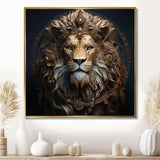 Crowned Lion in Majesty portrait I - Animals Canvas Wall Art