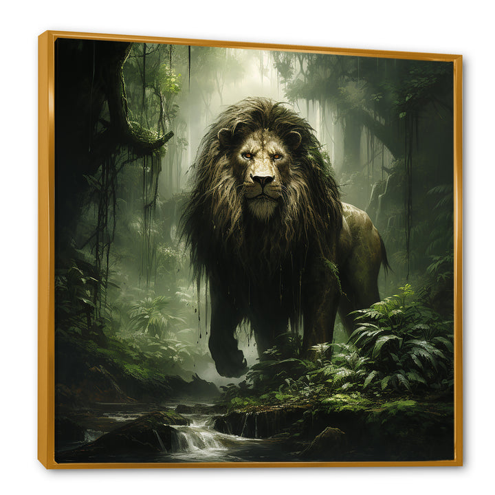Brown and green Jungle lion Monarch - Lion Wall Art Prints