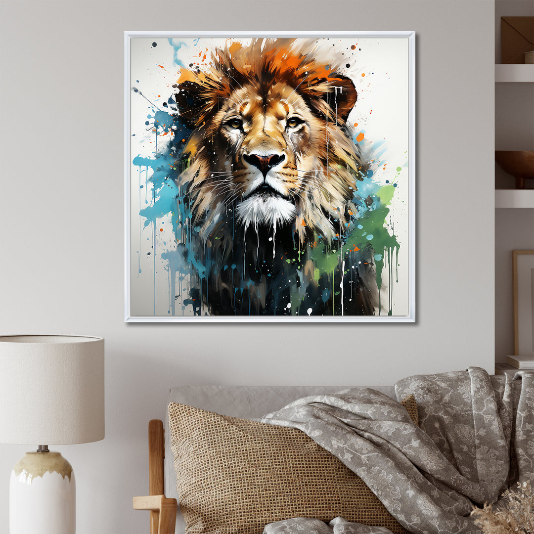 Brown and green Monarch portrait - Lion Wall Art Prints